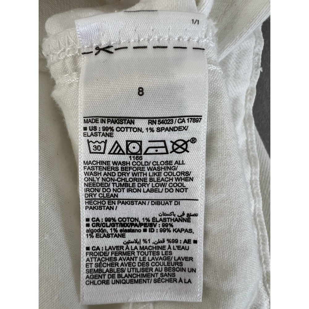 Old Navy White Extra High Rise Sky-Hi Wide Leg Denim Jeans Size 8 Out‎ Hem - Picture 4 of 8